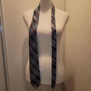 Striped Blue and Brown Men's Tie